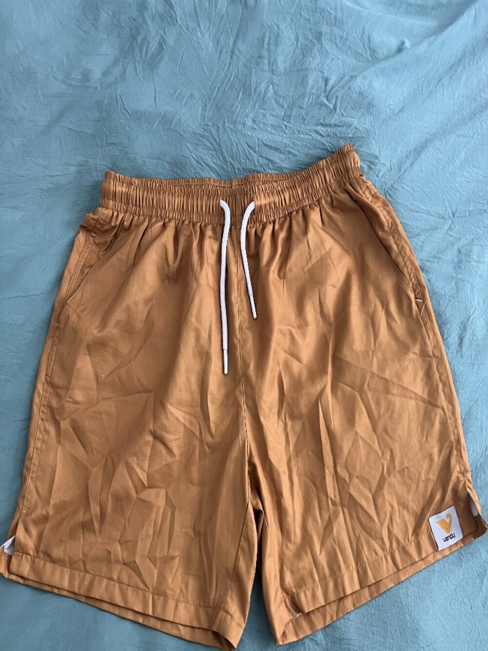Vandy The Pink Men’s Shorts Large Mesh Orange Gold Lined Drawstring Streetwear